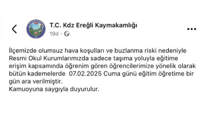 TAŞIMALI EĞİTİME BİR GÜN ARA