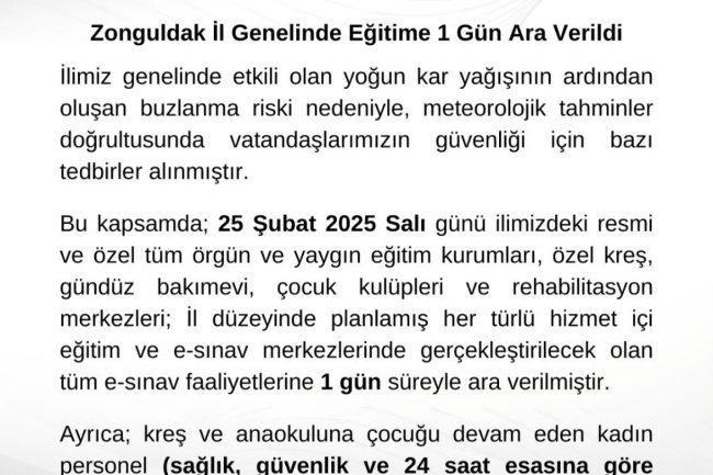 Eğitime Bir Gün Ara