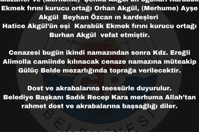 VEFAT & BAŞSAĞLIĞI