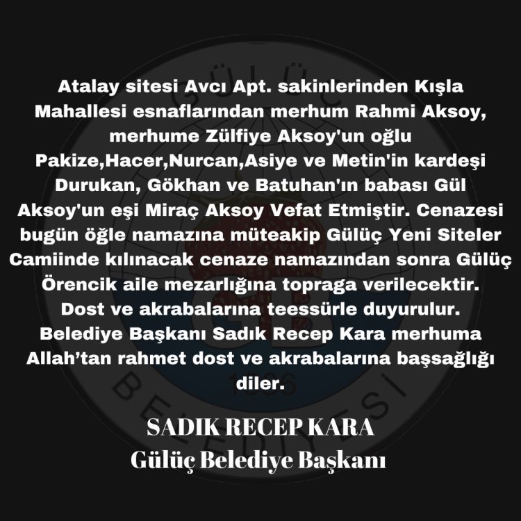 VEFAT & BAŞSAĞLIĞI