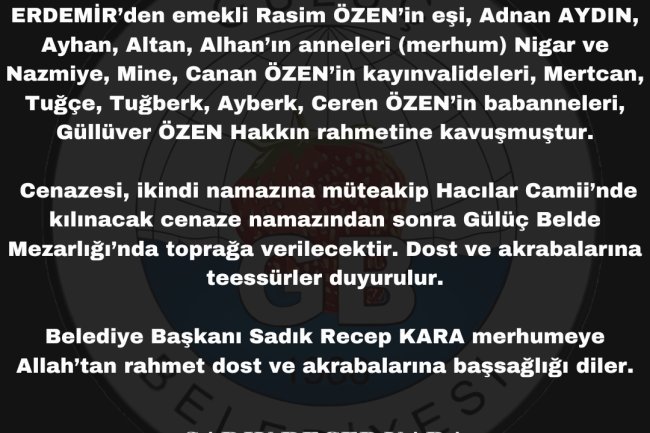 VEFAT & BAŞSAĞLIĞI