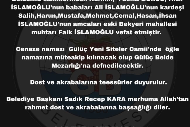 Vefat & Başsağlığı