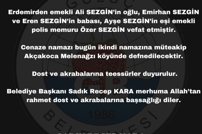 VEFAT & BAŞSAĞLIĞI