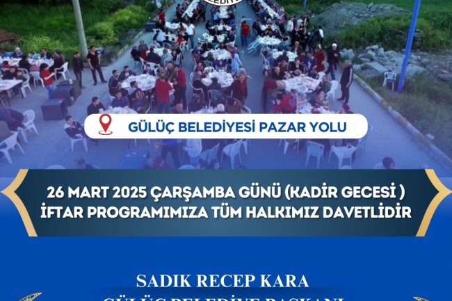 İFTAR PROGRAMIMIZA TÜM HALKIMIZ DAVETLİDİR...