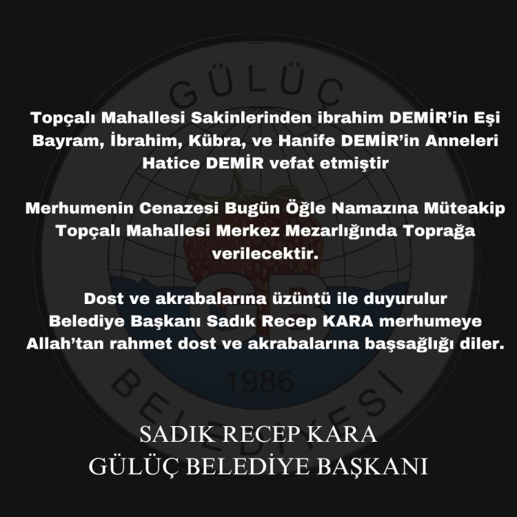 VEFAT & BAŞSAĞLIĞI