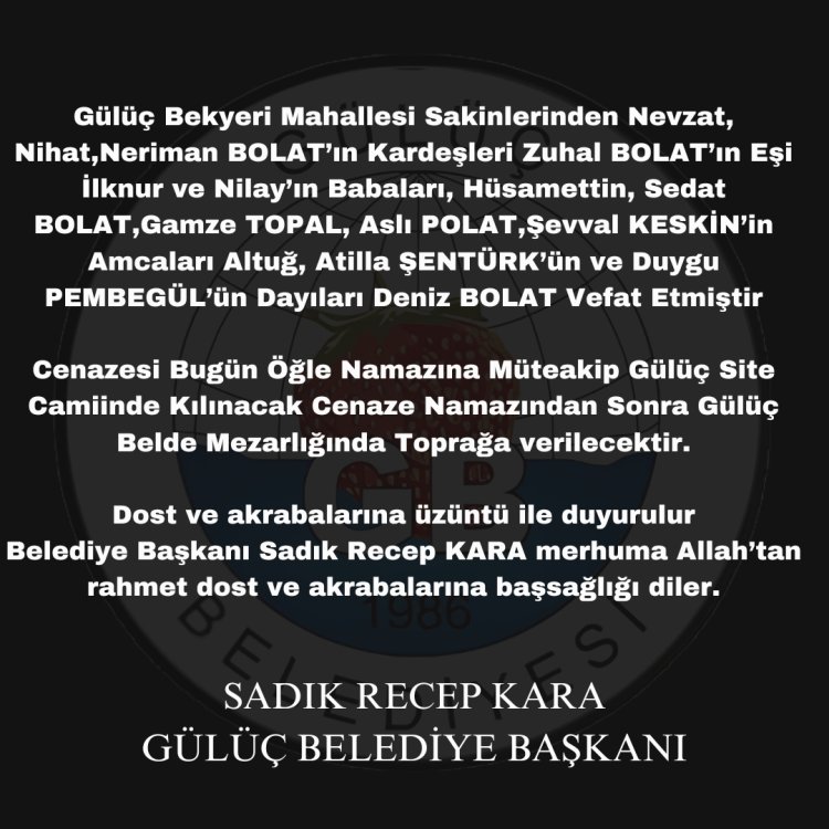 VEFAT & BAŞSAĞLIĞI