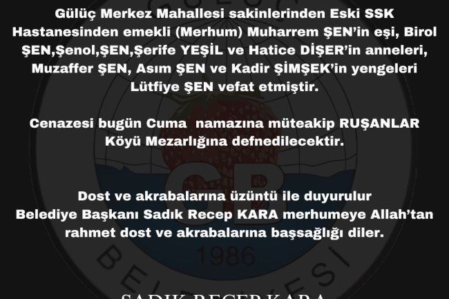 VEFAT & BAŞSAĞLIĞI