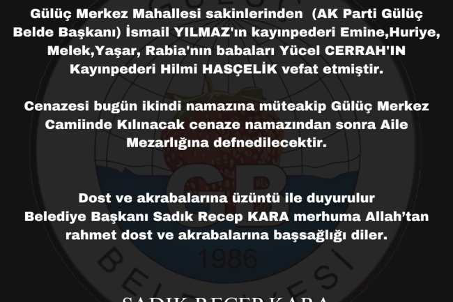 VEFAT & BAŞSAĞLIĞI