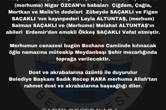 VEFAT & BAŞSAĞLIĞI