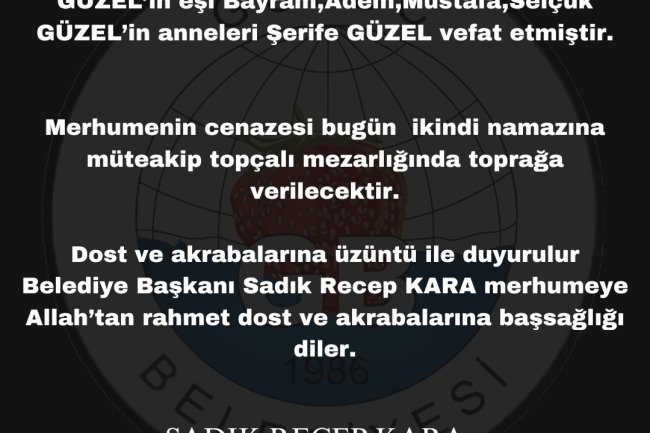 VEFAT & BAŞSAĞLIĞI