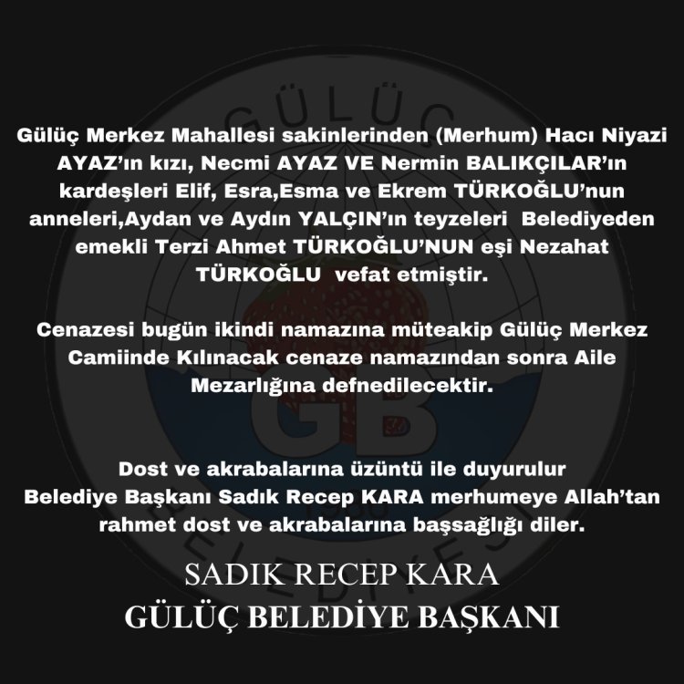 VEFAT & BAŞSAĞLIĞI