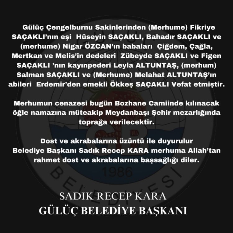 VEFAT & BAŞSAĞLIĞI