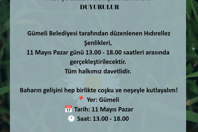 GÜLÜÇ BELEDİYESİNDEN DUYURULUR...