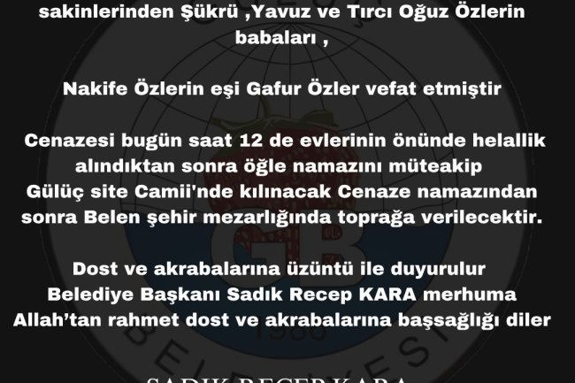 VEFAT & BAŞSAĞLIĞI