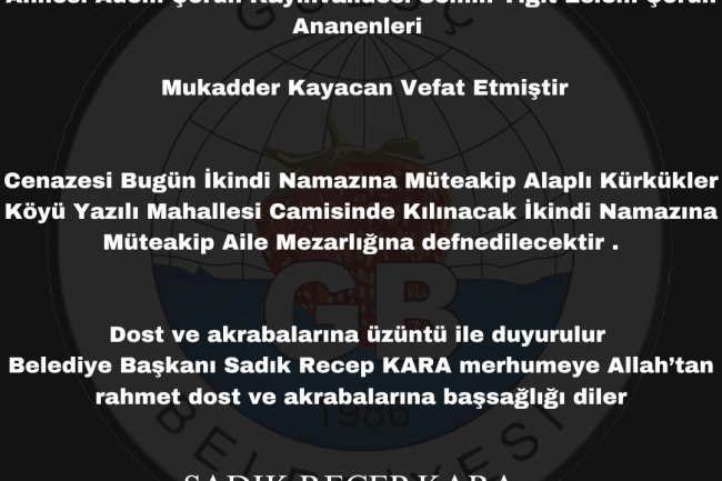 VEFAT & BAŞSAĞLIĞI