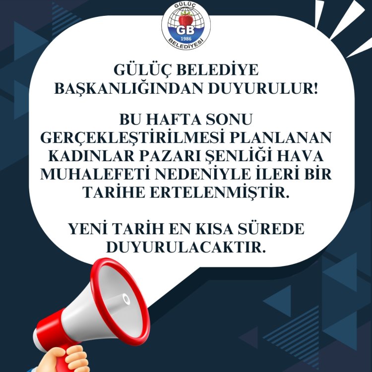 GÜLÜÇ BELEDİYE BAŞKANLIĞINDAN DUYURULUR!