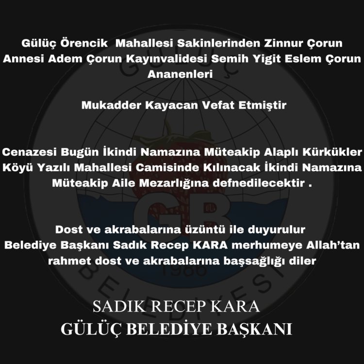 VEFAT & BAŞSAĞLIĞI
