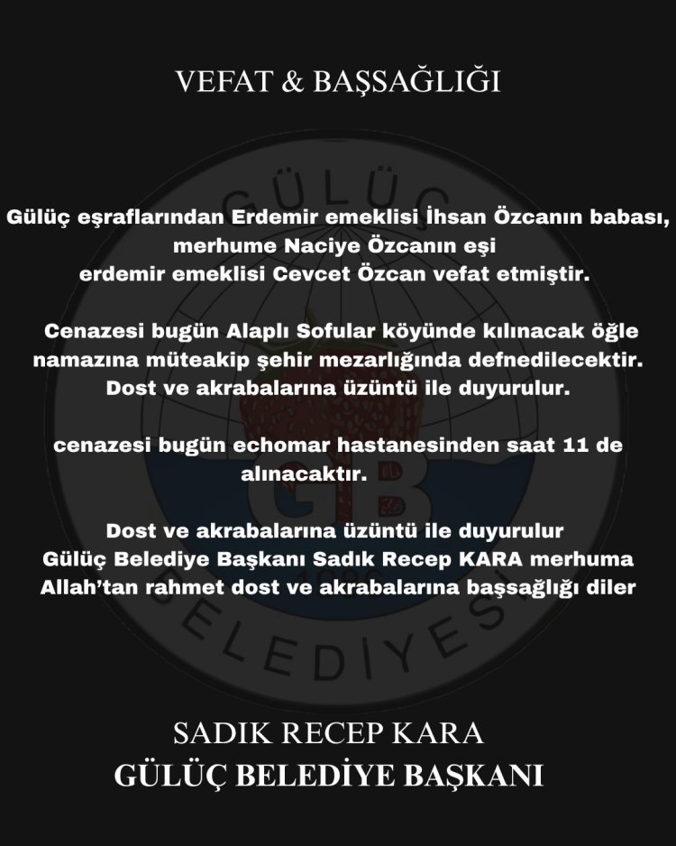 VEFAT & BAŞSAĞLIĞI