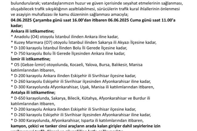 ZONGULDAK VALİLİĞİNDEN DUYURULUR!