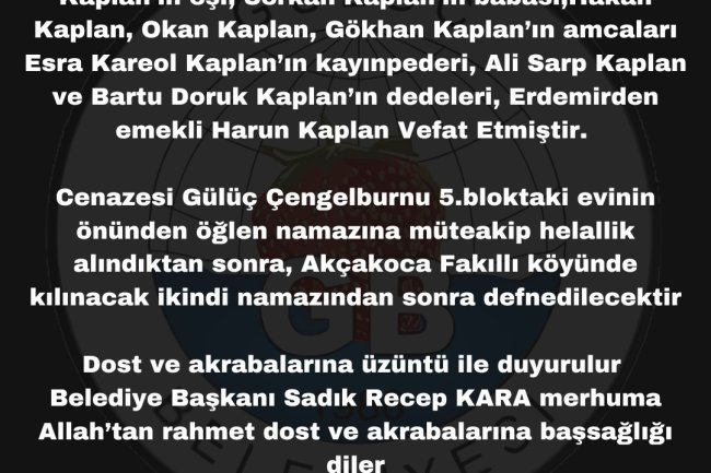 VEFAT & BAŞSAĞLIĞI