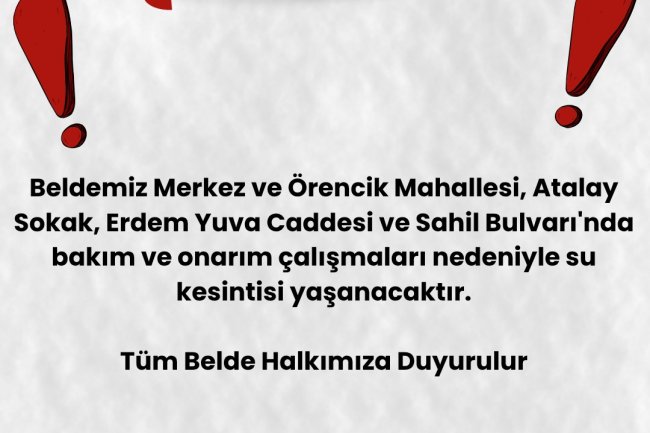 GÜLÜÇ BELEDİYESİ SU SERVİSİNDEN DUYURULUR...