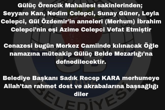 VEFAT & BAŞSAĞLIĞI