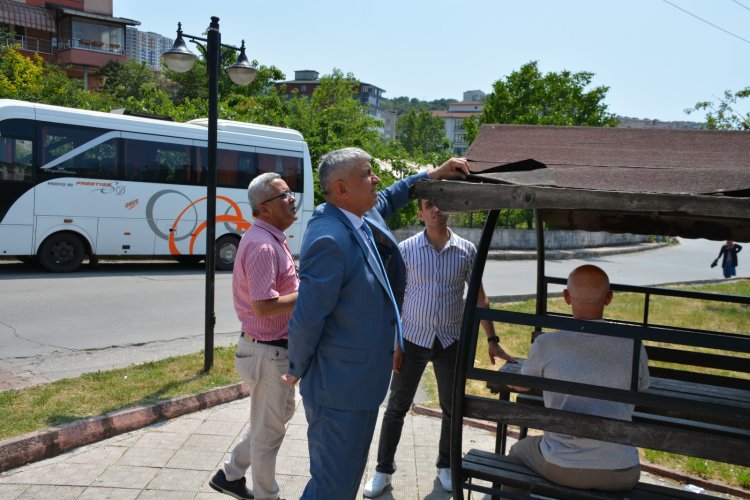 Gülüç Belediye Sadık Recep Kara Sahada İncelemelerde Bulundu