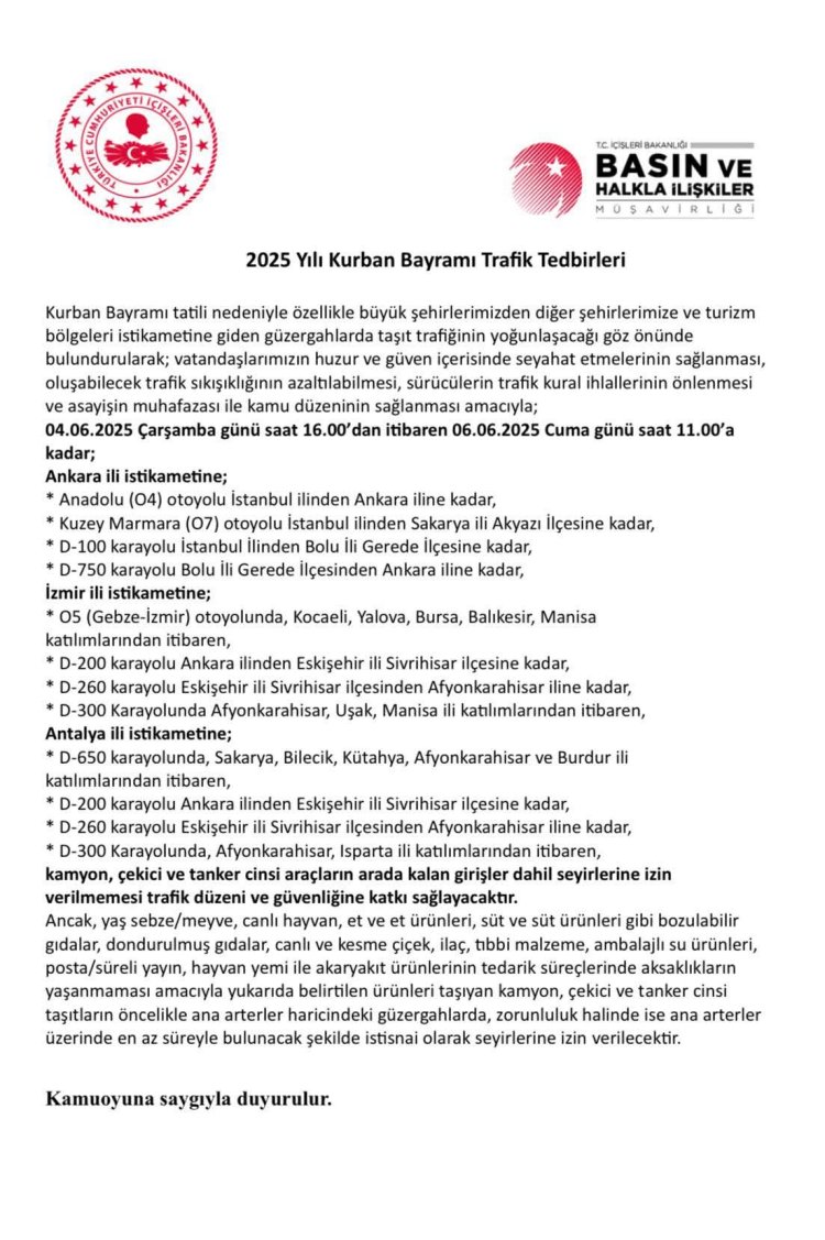 ZONGULDAK VALİLİĞİNDEN DUYURULUR!