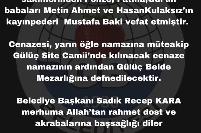VEFAT & BAŞSAĞLIĞI
