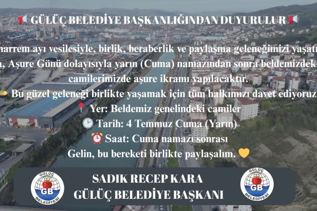 AŞURE GÜNÜ PROGRAMINA TÜM HALKIMIZ DAVETLİDİR...