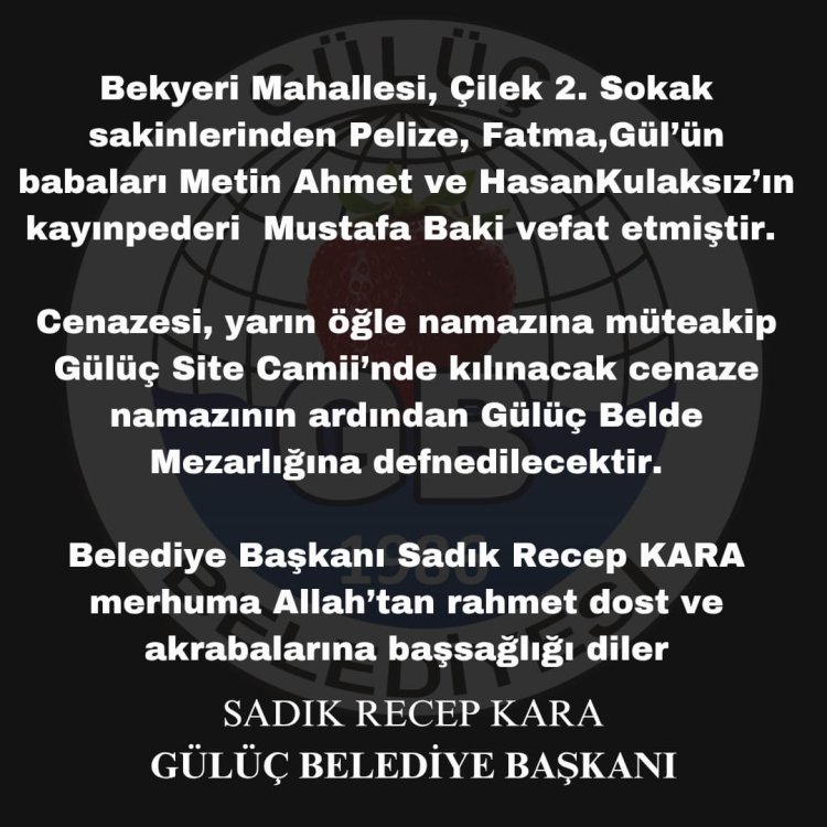 VEFAT & BAŞSAĞLIĞI