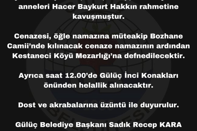 VEFAT & BAŞSAĞLIĞI