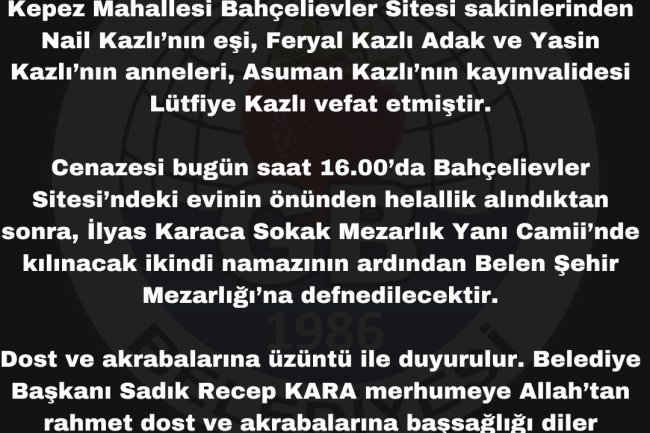 VEFAT & BAŞSAĞLIĞI