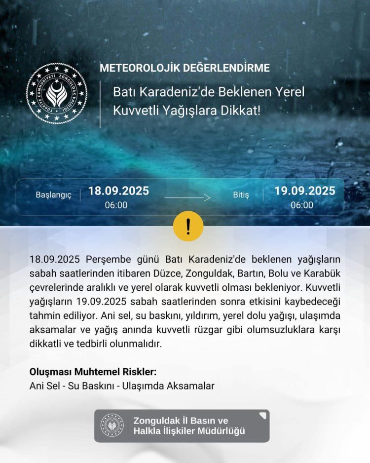 METEOROLOJİK UYARI...