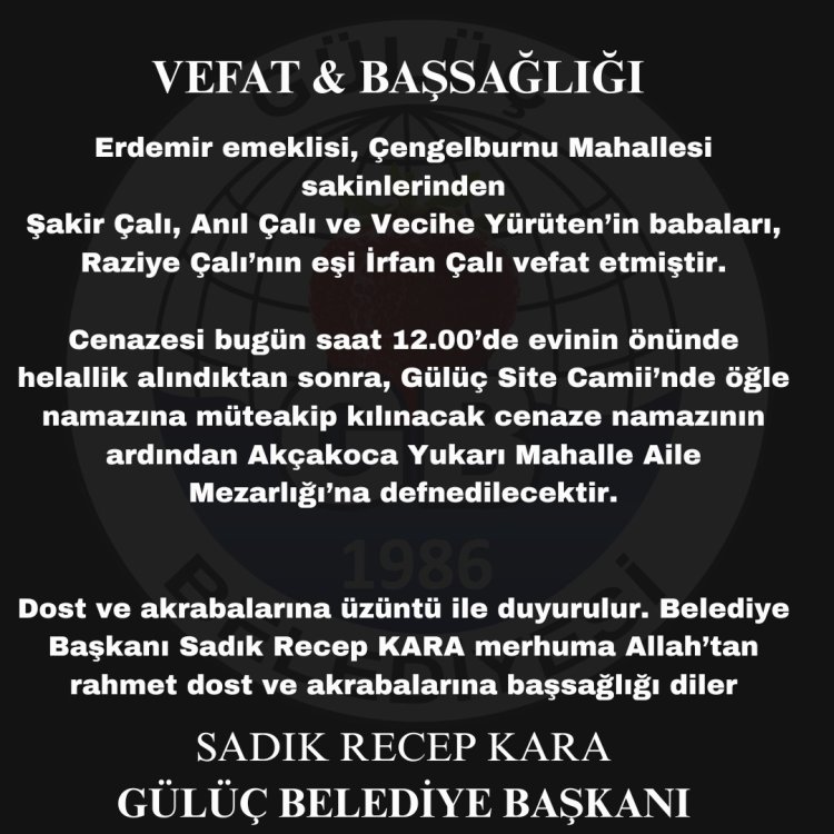VEFAT VE BAŞSAĞLIĞI