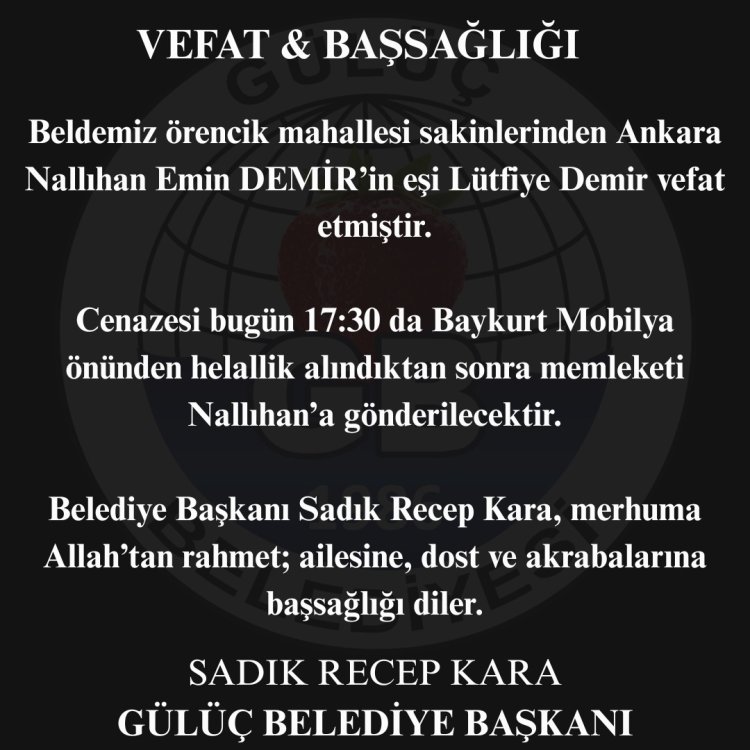 VEFAT & BAŞSAĞLIĞI