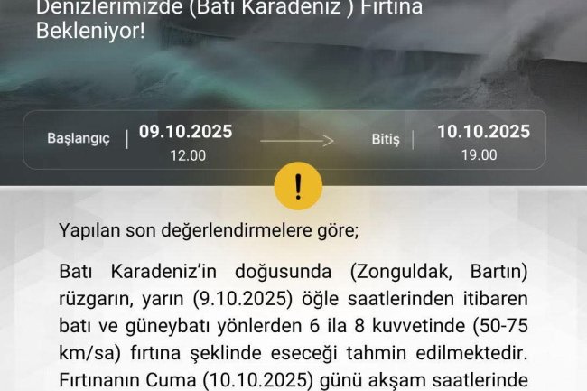 METEOROLOJİ GENEL MÜDÜRLÜĞÜNDEN DUYURULUR...