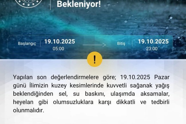 METEOROLOJİK UYARI...