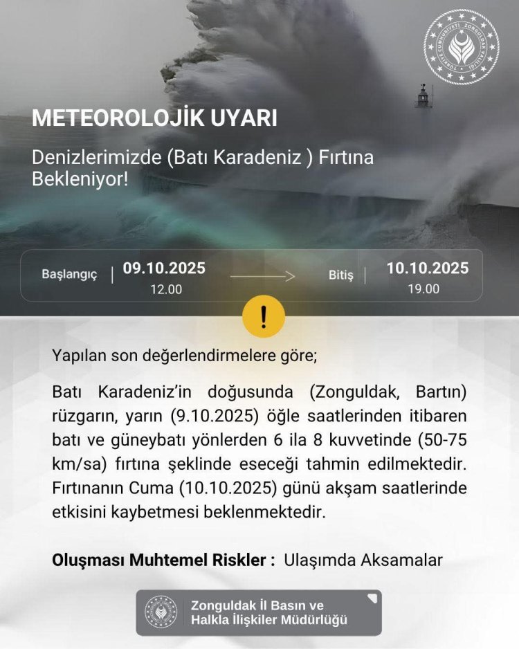 METEOROLOJİ GENEL MÜDÜRLÜĞÜNDEN DUYURULUR...