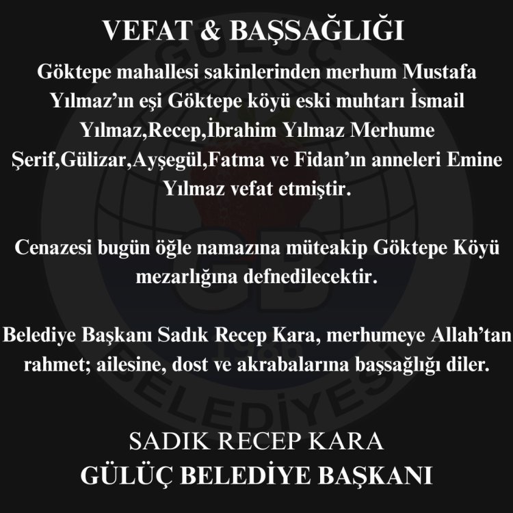 VEFAT & BAŞSAĞLIĞI