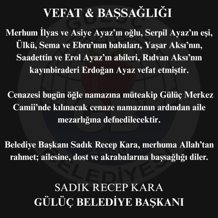VEFAT & BAŞSAĞLIĞI