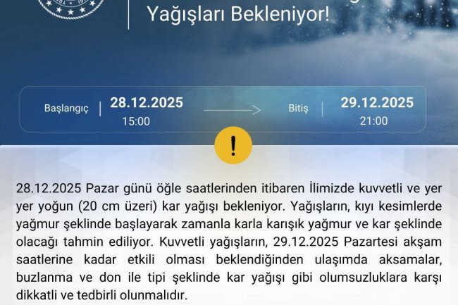 METEOROLOJİK UYARI