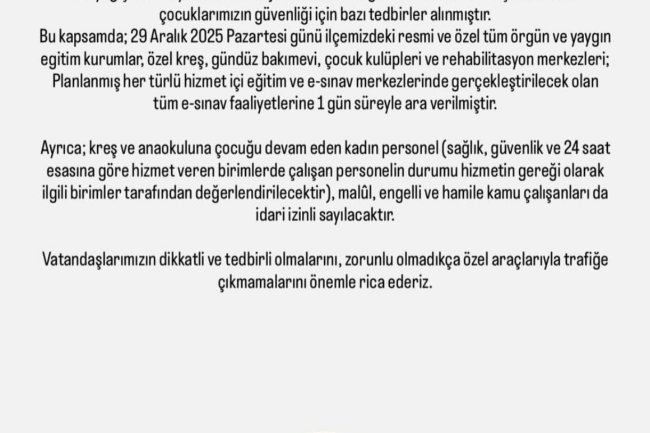 KDZ EREĞLİ KAYMAKAMLIĞINDAN DUYURULUR...