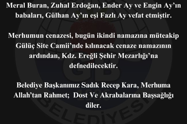 VEFAT & BAŞSAĞLIĞI