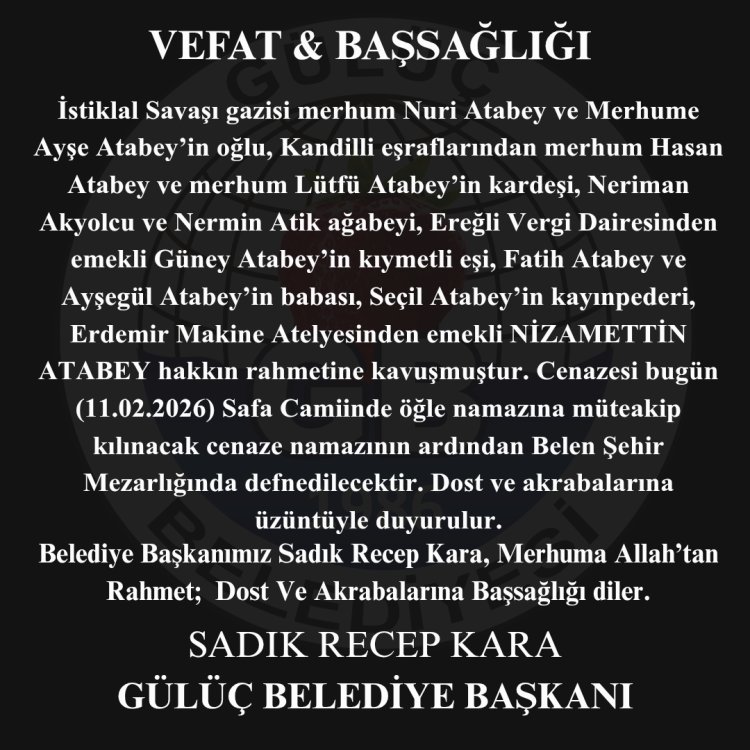 VEFAT & BAŞSAĞLIĞI