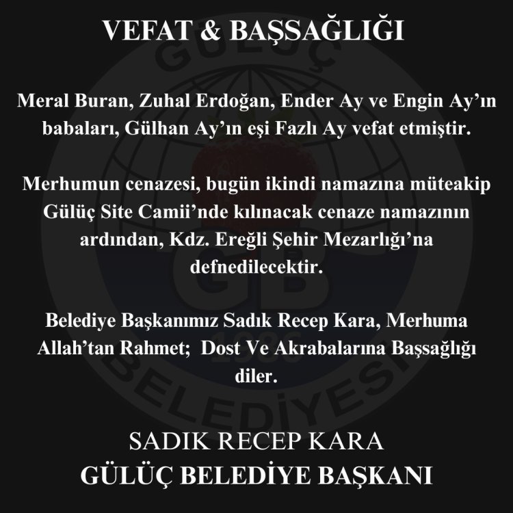VEFAT & BAŞSAĞLIĞI