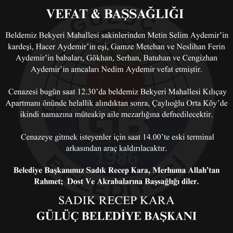 Vefat & Başsağlığı