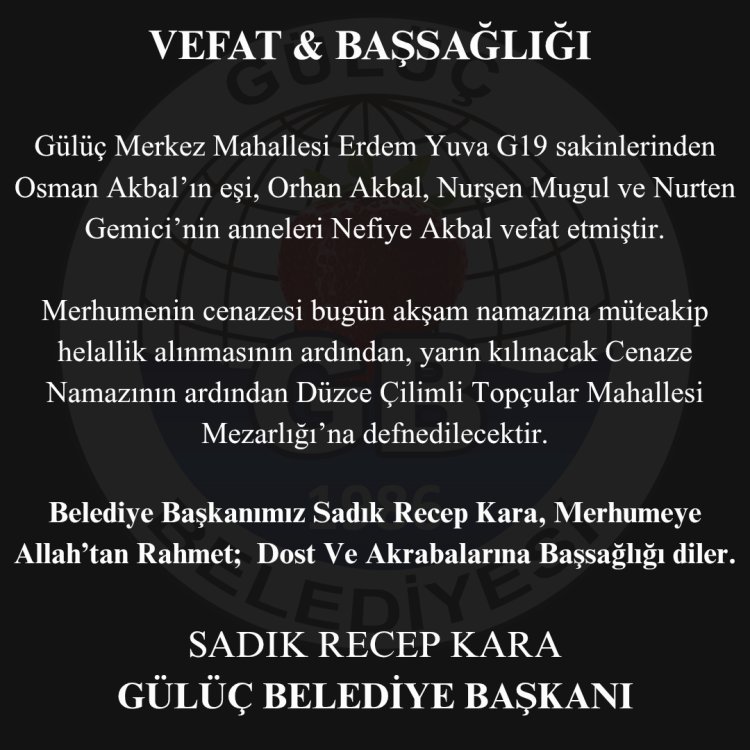 Vefat & Başsağlığı