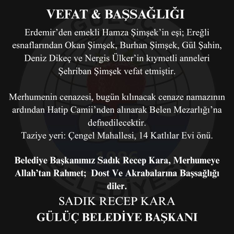 VEFAT VE BAŞSAĞLIĞI