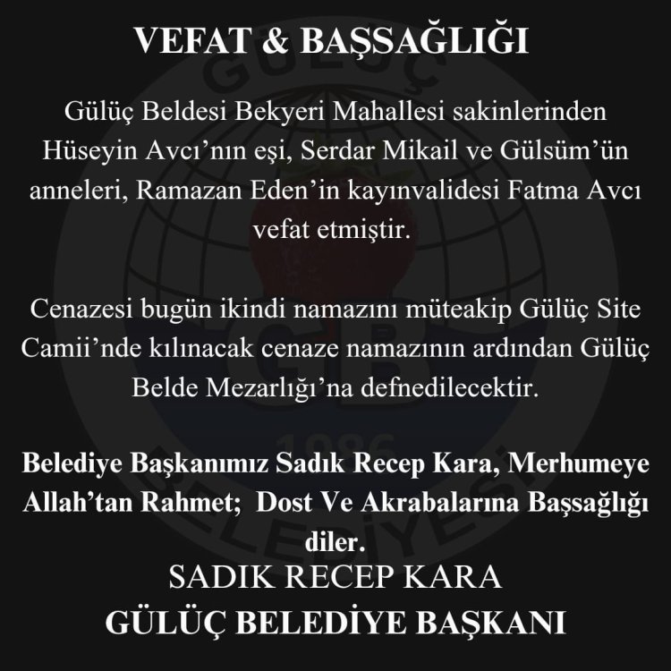 VEFAT & BAŞSAĞLIĞI